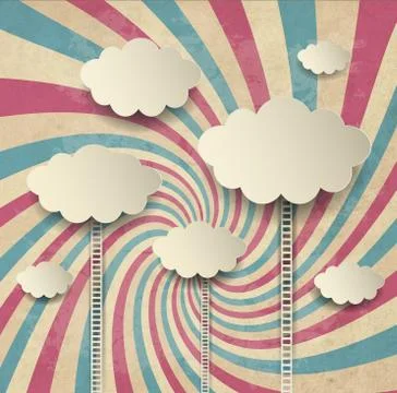 Vintage Background With Clouds Illustrazione stock