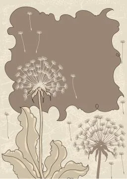Vintage background with dandelions. Stock Illustration