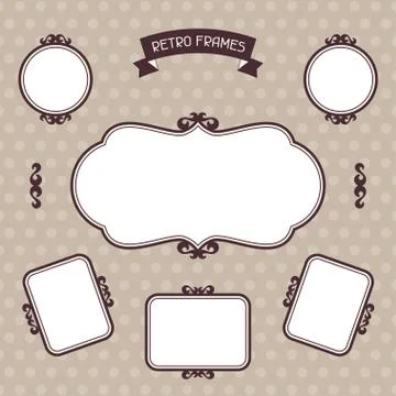 Vintage background foto frames with decorative ornament Stock Illustration