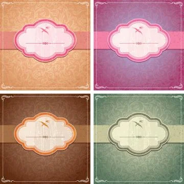 Vintage background frame template 스톡 일러스트