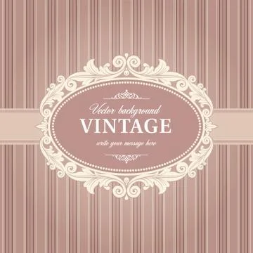 Vintage background frame template 库存插图