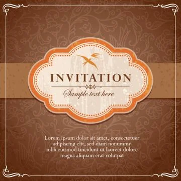 Vintage background frame template 库存插图