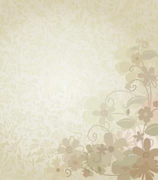 Vintage Background Framed with Corner Border Flowers Stock Illustration