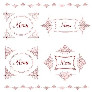 Vintage background for menu with tracery elements Stock Illustration