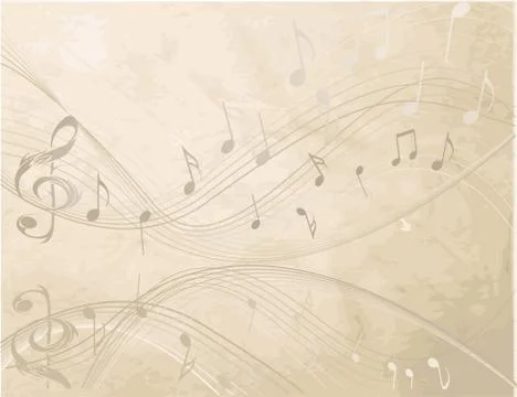 Vintage background with  music  notes Stock Illustration