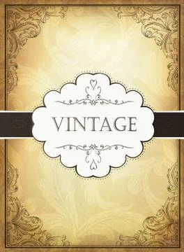 Vintage background with ornamental frame. vector illustration, eps10 Illustrazione stock