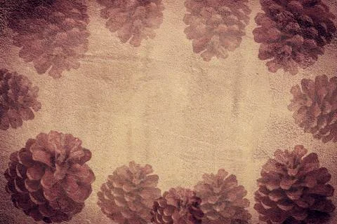 Vintage background with pine cones Stock Photos