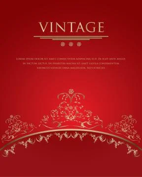 Vintage background - red vector Stock Illustration