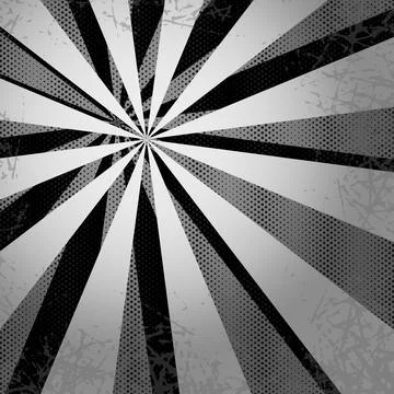 Vintage background with retro rays and dots Illustrazione stock