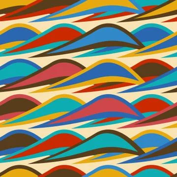 Vintage background seamless pattern with colorful waves Illustrazione stock