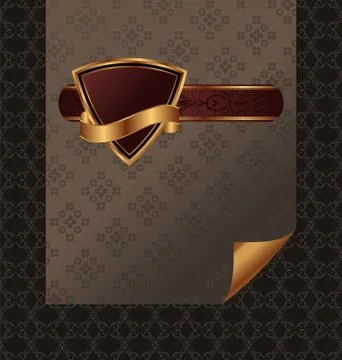 Vintage background with shield Stock Illustration