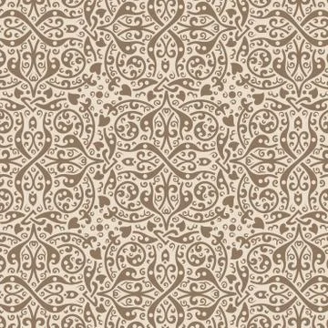 Vintage background vector. old style seamless floral pattern. Stock Illustration