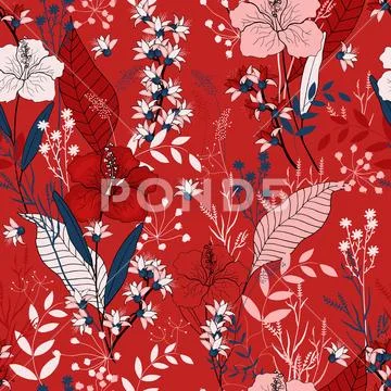 Vintage background. Wallpaper. Hand drawn. Vector illustration. Botanical Stock Illustration