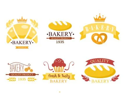 Vintage Bakery Labels Illustrazione stock