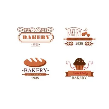 Vintage Bakery Labels Stock Illustration