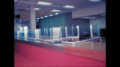 Vintage Banking Hall Inside Australian Branch, 1978 Видео 339869826