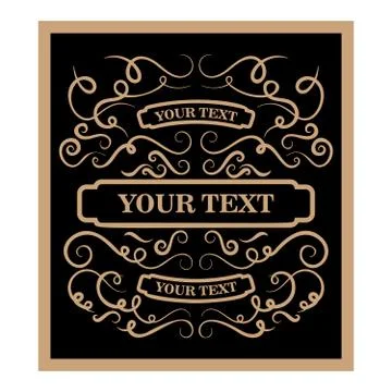 Vintage banner template. Design elements for poster, emblem, sign, label. Vec Stock Illustration