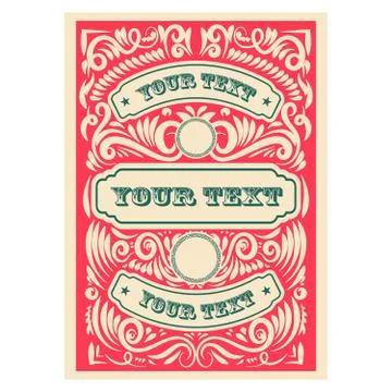 Vintage banner template. Design elements for poster, emblem, sign, label. Vec Stock Illustration