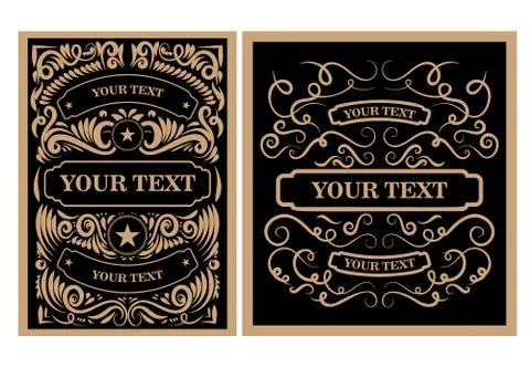 Vintage banner template. Design elements for poster, emblem, sign, label. Vec Illustrazione stock