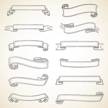 Vintage Banners Set Stock Illustration