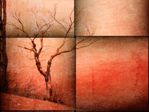 Vintage bare tree Stock Illustration