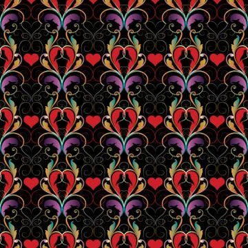 Vintage baroque damask seamless pattern. Illustrazione stock