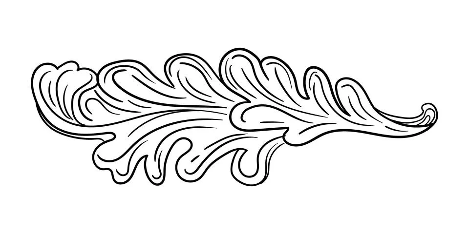 Vintage baroque design element scroll leaf vector illustration Stock Illustration