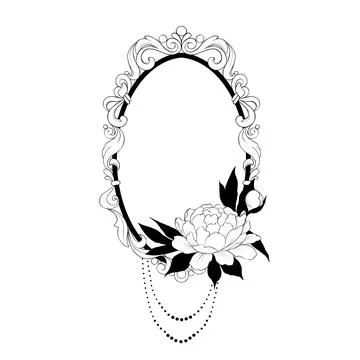 Vintage baroque frame. Decorative element black and white Stock-Illustration
