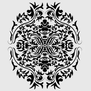 Vintage baroque frame scroll ornament engraving border floral retro pattern a Stock Illustration