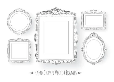 Vintage baroque frames set Illustrazione stock