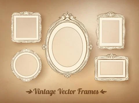 Vintage baroque frames set Stock Illustration