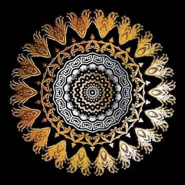 Vintage Baroque mandala pattern. Vector ornamental greek floral background. P Illustrazione stock