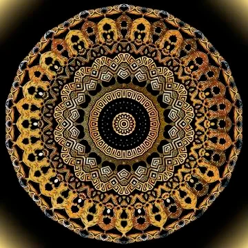 Vintage Baroque mandala pattern. Vector ornamental greek floral background. P Illustrazione stock