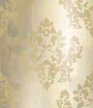 Vintage Baroque pattern background Vector. Ornamented texture luxury golden d イラスト素材