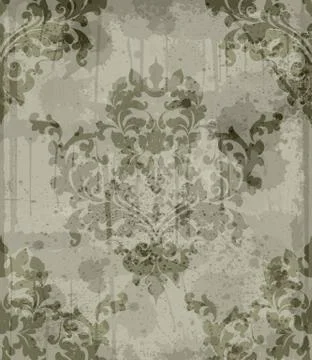 Vintage Baroque pattern background Vector. Ornamented texture luxury design.  イラスト素材