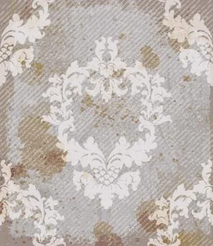 Vintage baroque pattern background Vector. Rich imperial decors with stained  イラスト素材