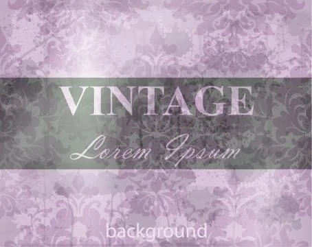 Vintage Baroque pattern grunge background Vector. Ornamented texture luxury d 스톡 일러스트