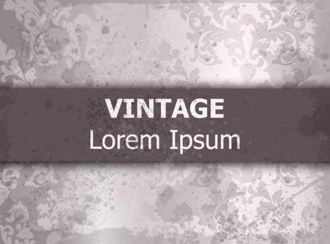 Vintage Baroque pattern grunge background Vector. Ornamented texture luxury d イラスト素材