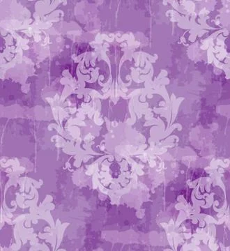 Vintage Baroque seamless texture pattern Vector. Wallpaper ornament decor. Te イラスト素材
