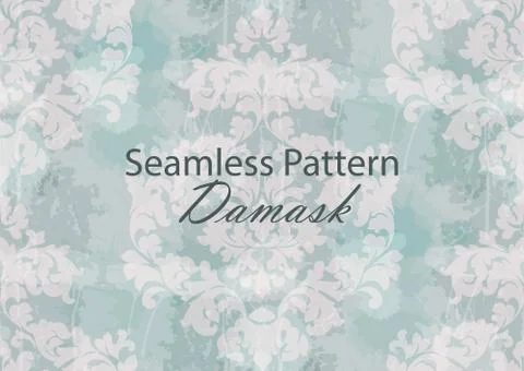 Vintage Baroque seamless texture pattern Vector. Wallpaper ornament decor. Te Stock Illustration