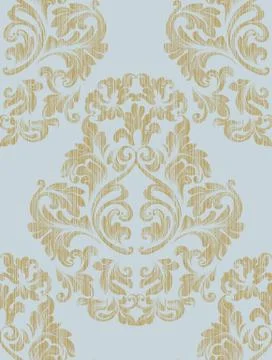 Vintage Baroque seamless texture pattern Vector. Wallpaper ornament decor. Te Stock Illustration