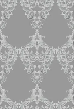 Vintage Baroque seamless texture pattern Vector. Wallpaper ornament decor. Te イラスト素材