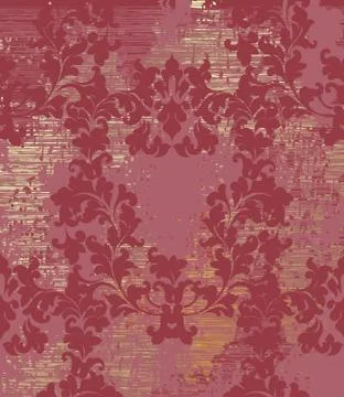 Vintage Baroque texture pattern Vector. Wallpaper ornament decor. Textile, fa Illustrazione stock