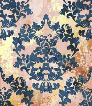 Vintage Baroque texture pattern Vector. Luxury wallpaper ornament decor. Text イラスト素材