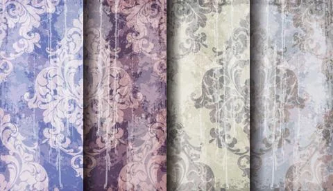 Vintage Baroque Victorian pattern set Vector. Floral ornament decoration. Lea Illustrazione stock