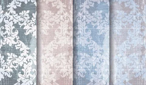 Vintage Baroque Victorian pattern set Vector. Floral ornament decoration. Lea Illustrazione stock