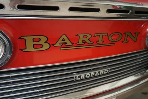 Vintage Barton Leopard Bus Front Grille, Ruddington, Nottinghamshire, England Foto stock