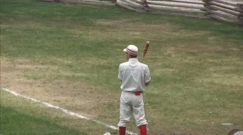 Vintage Baseball Player, at Batting Practice Video stock 11378064