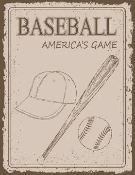 Vintage baseball poster Stock Illustration