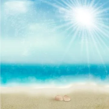 Vintage beautiful seaside background. vector Stock Illustration
